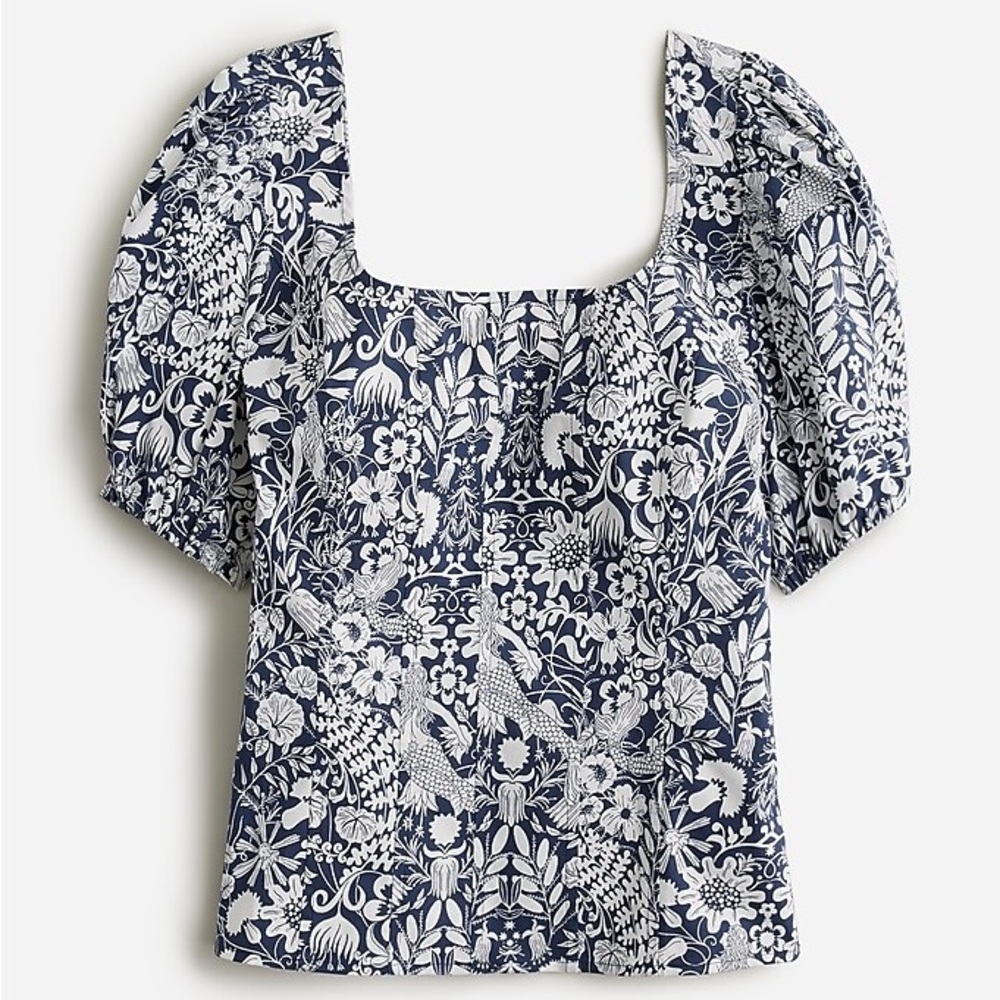 J Crew Mermaid Poplin Puff Sleeve Shirt